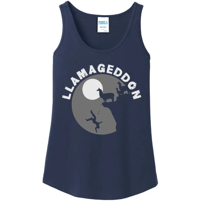 Funny Llamageddon For Llama Barnyard Lovers Ladies Essential Tank