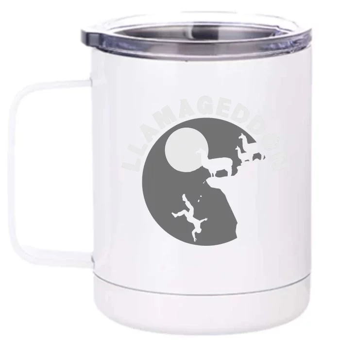 Funny Llamageddon For Llama Barnyard Lovers Front & Back 12oz Stainless Steel Tumbler Cup