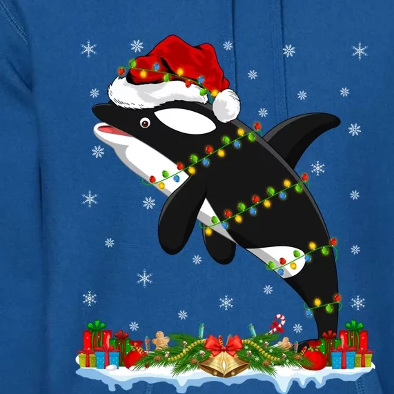 Fishing Lover Family Matching Santa Orca Fish Christmas Funny Gift Premium Hoodie