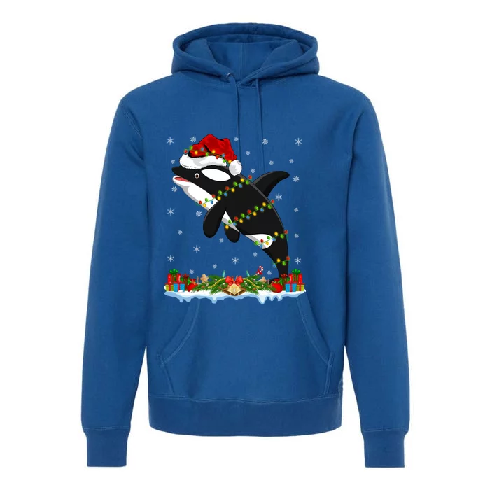 Fishing Lover Family Matching Santa Orca Fish Christmas Funny Gift Premium Hoodie