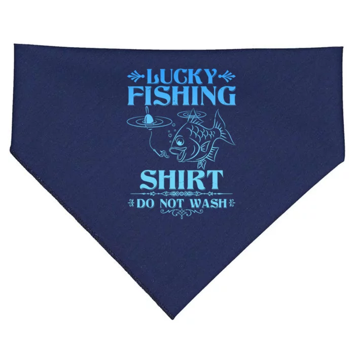 Funny Lucky Fishing Do Not Wash Fishing Fan USA-Made Doggie Bandana