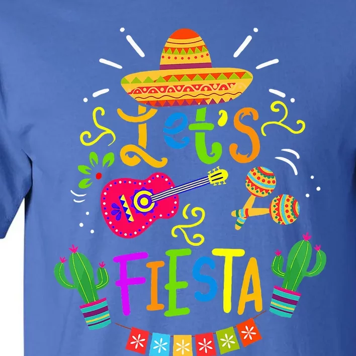 Funny Let's Fiesta Cinco De Mayo Mexican Guitar Cactus Tall T-Shirt