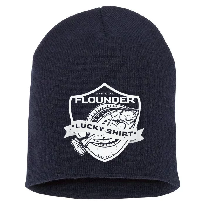 Flounder Lucky Funny Accessories To Flounder Fishing Short Acrylic Beanie