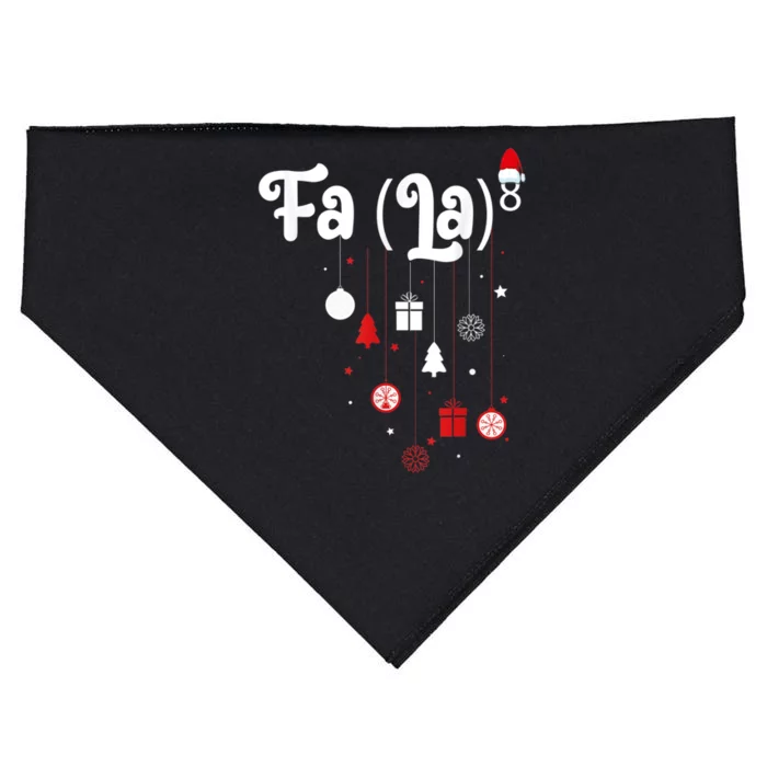 Fa (La)8 Funny Christmas Santa Fa La Math USA-Made Doggie Bandana