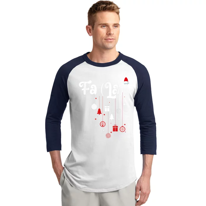 Fa (La)8 Funny Christmas Santa Fa La Math Baseball Sleeve Shirt