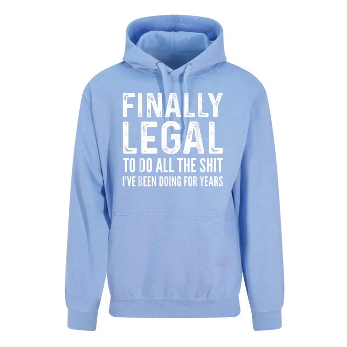 Finally Legal Funny 21st Birthday 2000 Gift For Men & Women Unisex Surf Hoodie