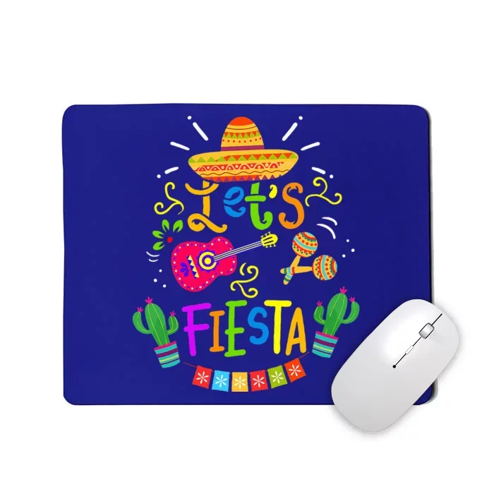 Funny Lets Fiesta Cinco De Mayo Mexican Guitar Cactus Mousepad