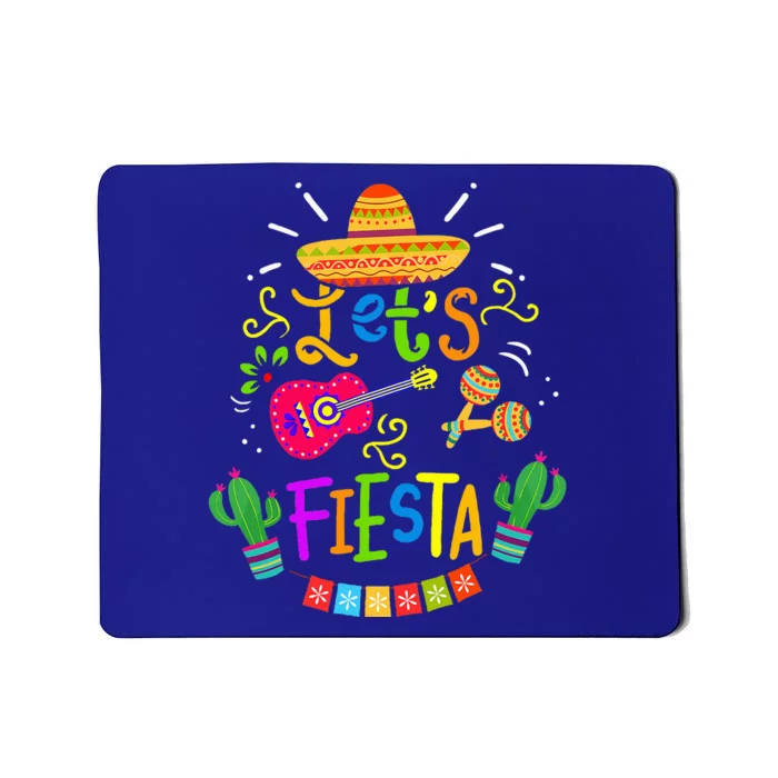 Funny Lets Fiesta Cinco De Mayo Mexican Guitar Cactus Mousepad