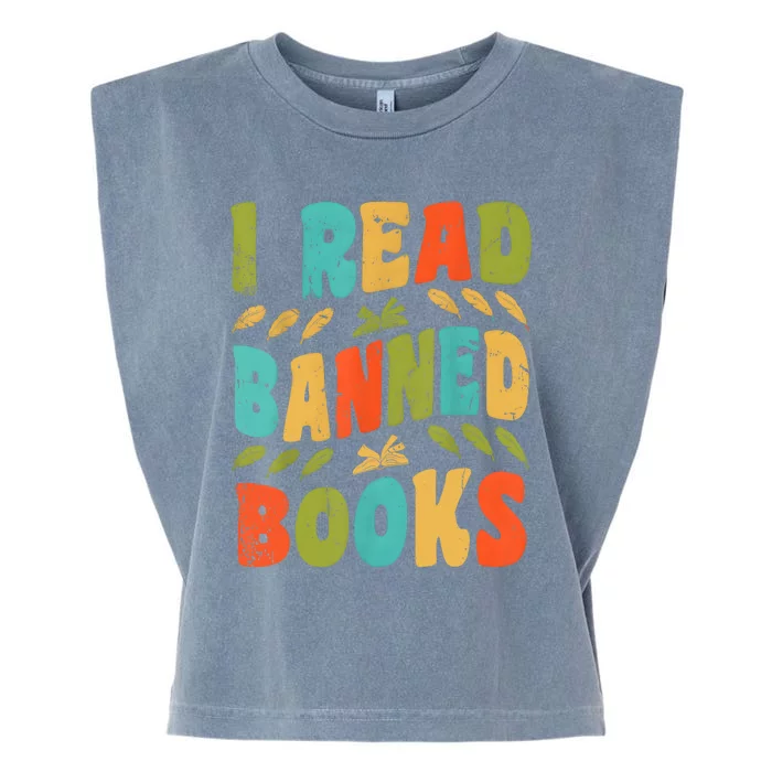 Funny Librarian Freedom Reader Grunge I Read Banned Books Garment-Dyed Women's Muscle Tee