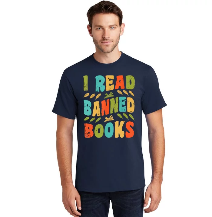 Funny Librarian Freedom Reader Grunge I Read Banned Books Tall T-Shirt