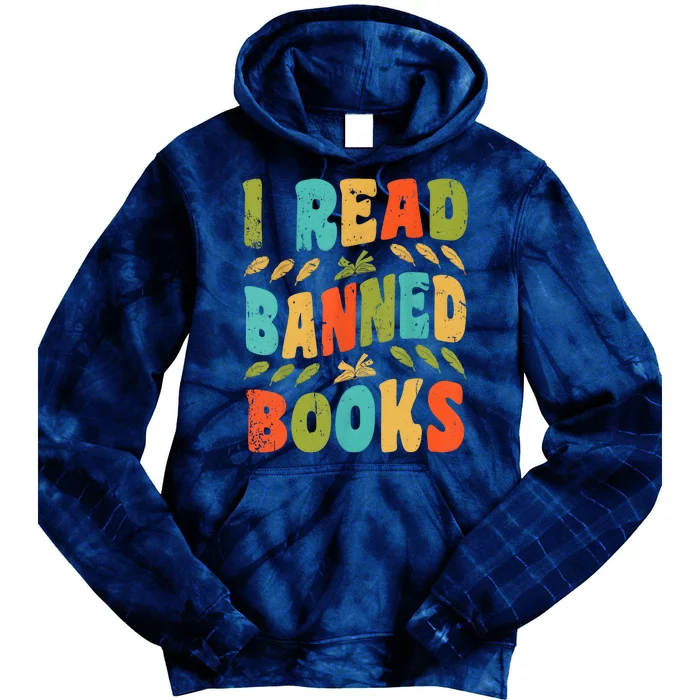 Funny Librarian Freedom Reader Grunge I Read Banned Books Tie Dye Hoodie