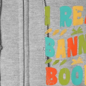 Funny Librarian Freedom Reader Grunge I Read Banned Books Full Zip Hoodie