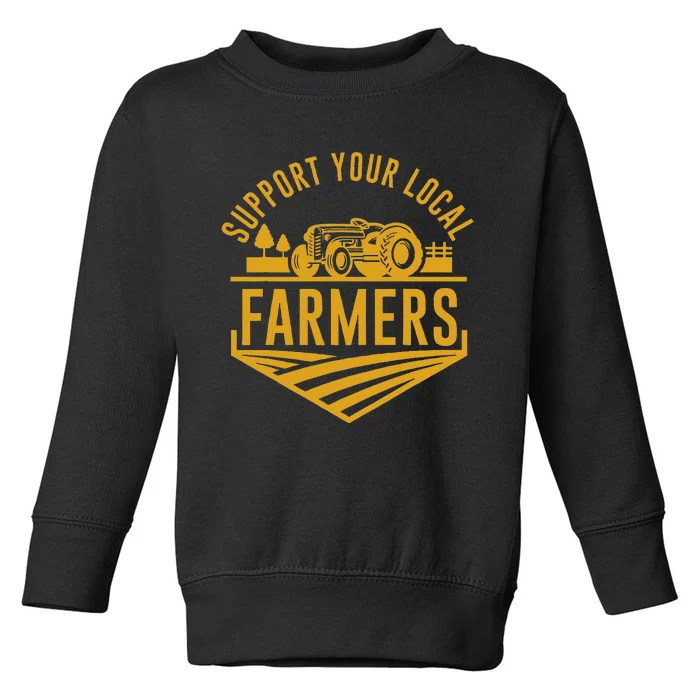 Farm Local Food Patriotic Farming Gift Idea Farmer Toddler Sweatshirt