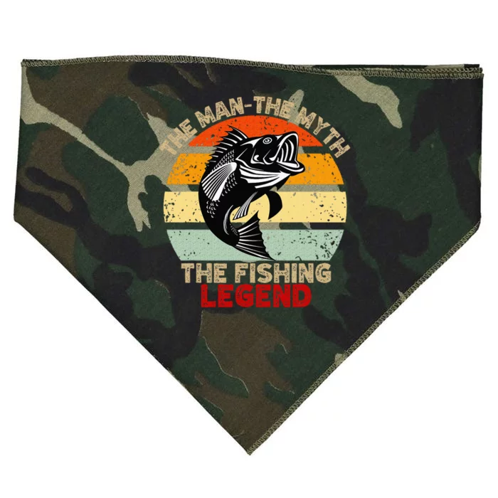 Fishing Legend Funny Freshwater Fish Lover Retirement Gift USA-Made Doggie Bandana