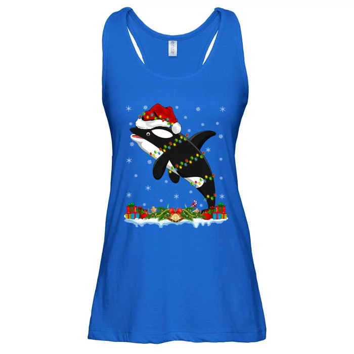 Fishing Lover Family Matching Santa Orca Fish Christmas Gift Ladies Essential Flowy Tank