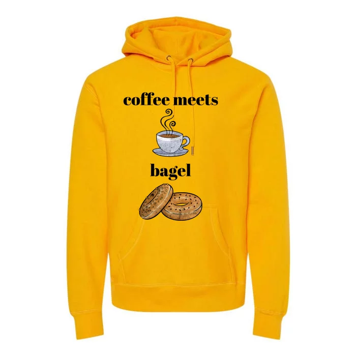 Food Lover Funny Coffee Meets Bagels Foodie Breakfast Design Gift Premium Hoodie