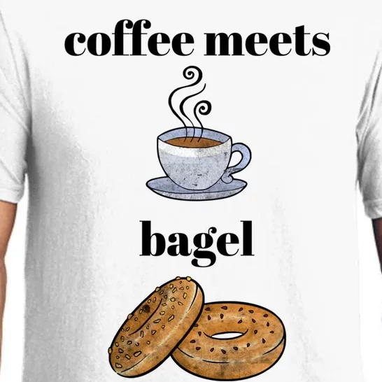 Food Lover Funny Coffee Meets Bagels Foodie Breakfast Design Gift Pajama Set