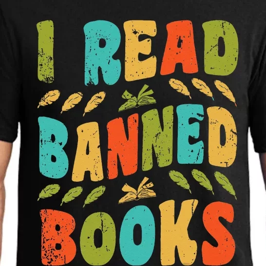 Funny Librarian Freedom Reader Grunge I Read Banned Books Pajama Set