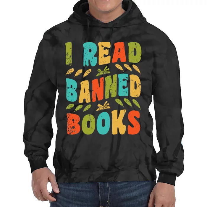 Funny Librarian Freedom Reader Grunge I Read Banned Books Tie Dye Hoodie