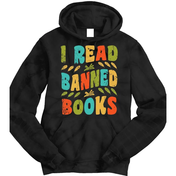 Funny Librarian Freedom Reader Grunge I Read Banned Books Tie Dye Hoodie