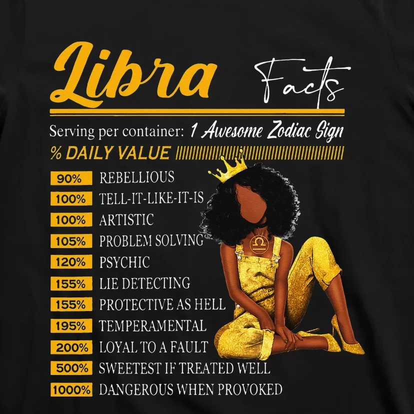 Funny Libra Facts Awesome Zodiac Sign Horoscope Birthday T-Shirt