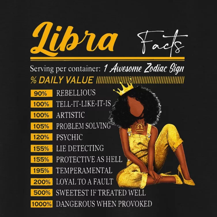 Funny Libra Facts Awesome Zodiac Sign Horoscope Birthday Women's Crop Top Tee