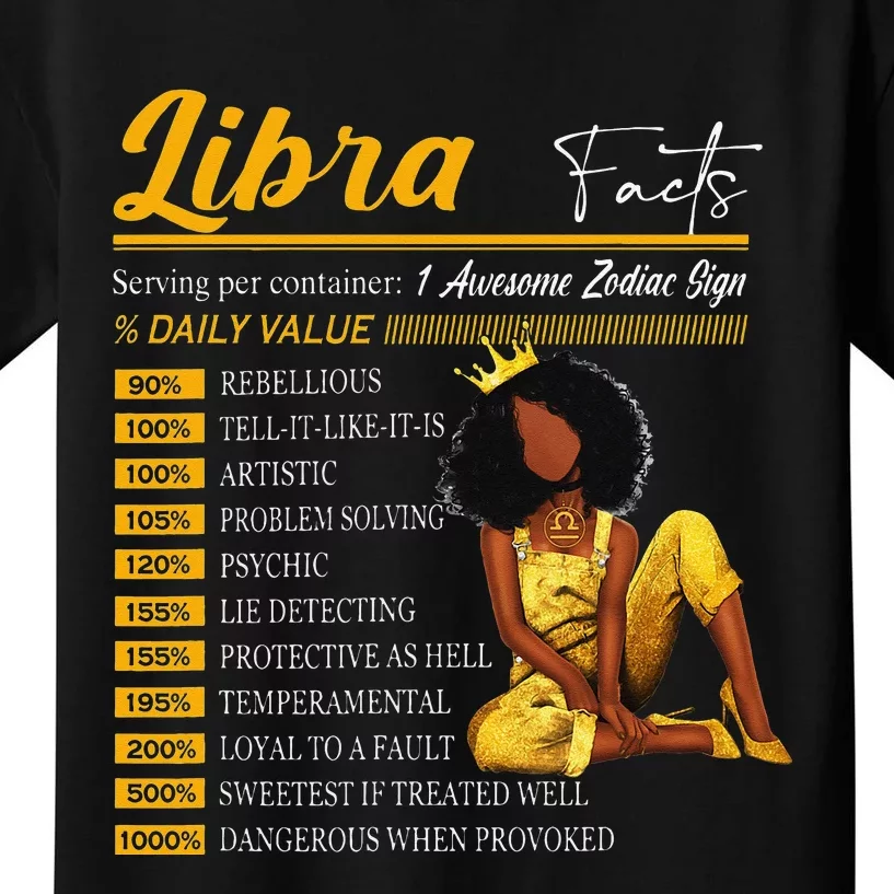 Funny Libra Facts Awesome Zodiac Sign Horoscope Birthday Kids T-Shirt