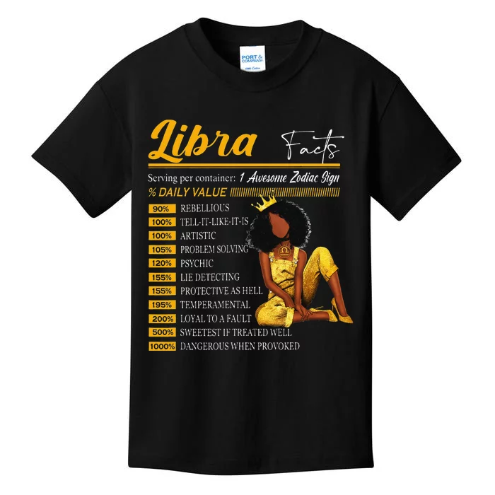 Funny Libra Facts Awesome Zodiac Sign Horoscope Birthday Kids T-Shirt