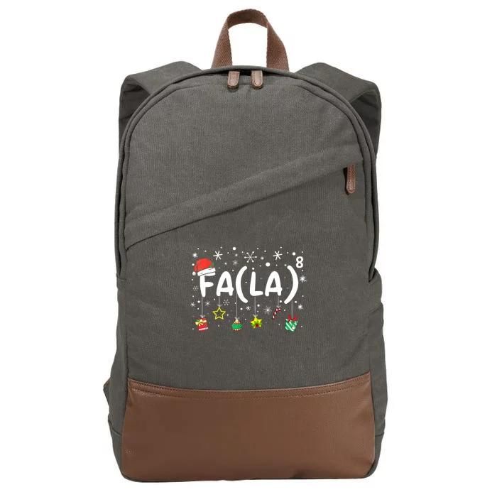 Fa (La)8 Funny Christmas Santa Fa La Math Teacher Cotton Canvas Backpack