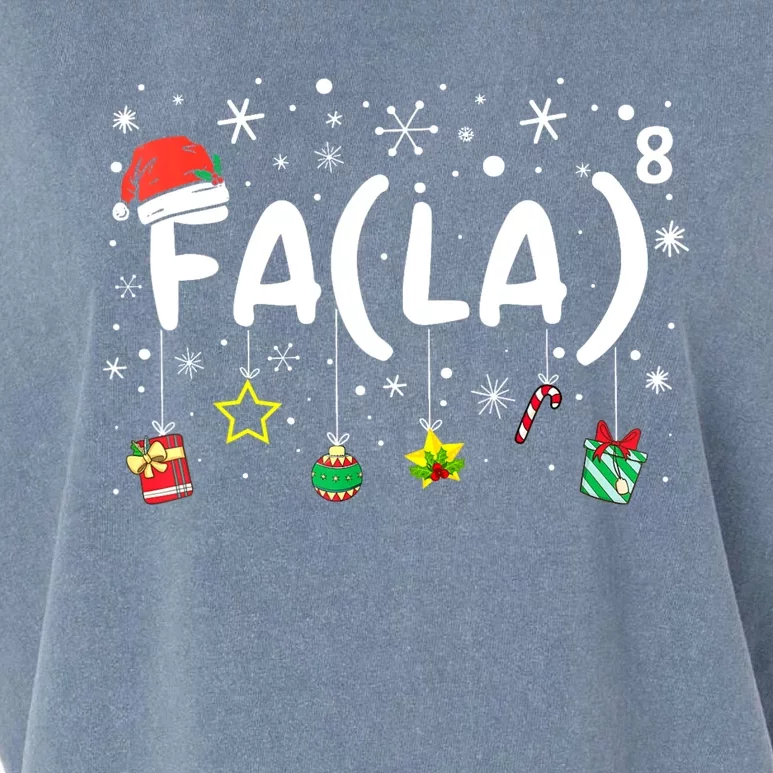 Fa (La)8 Funny Christmas Santa Fa La Math Teacher Garment-Dyed Women's Muscle Tee