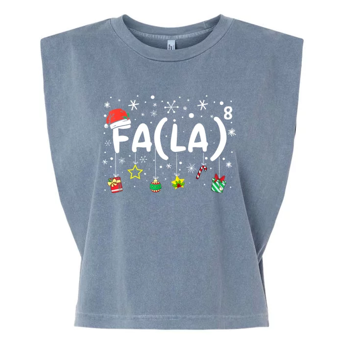 Fa (La)8 Funny Christmas Santa Fa La Math Teacher Garment-Dyed Women's Muscle Tee