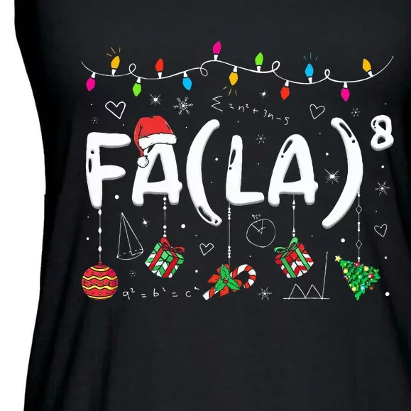 FA (LA)8 Funny Christmas Santa Fa La Math Teacher Ladies Essential Flowy Tank