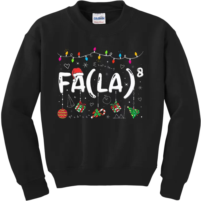 FA (LA)8 Funny Christmas Santa Fa La Math Teacher Kids Sweatshirt