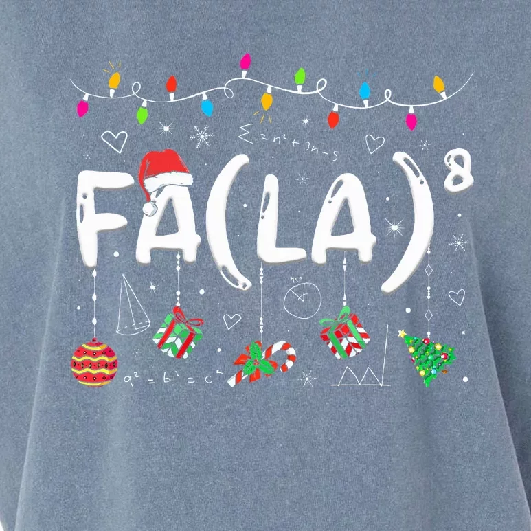 FA (LA)8 Funny Christmas Santa Fa La Math Teacher Garment-Dyed Women's Muscle Tee