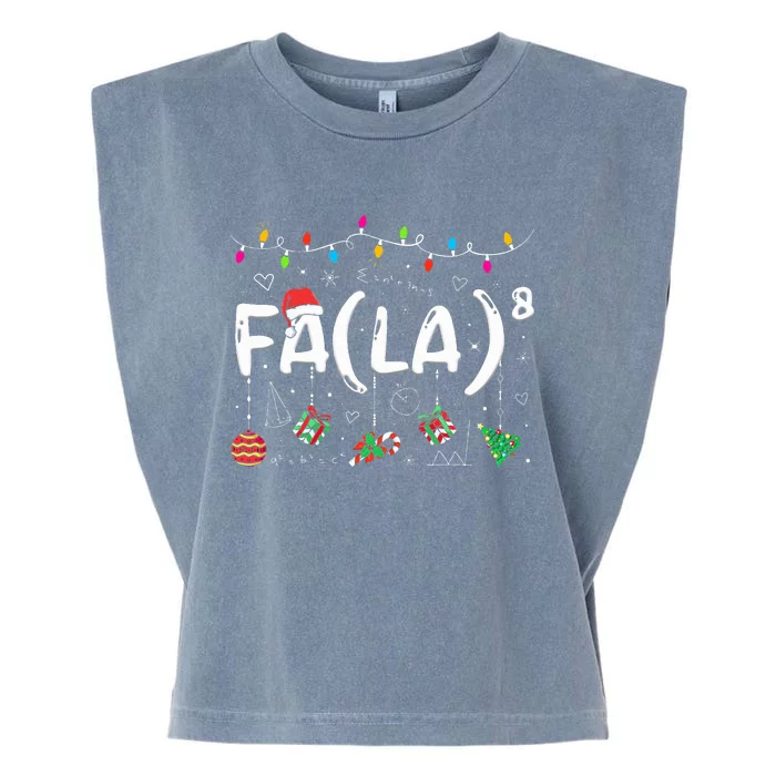 FA (LA)8 Funny Christmas Santa Fa La Math Teacher Garment-Dyed Women's Muscle Tee