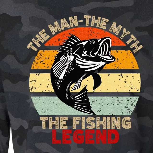 Fishing Legend Funny Freshwater Fish Lover Cropped Pullover Crew