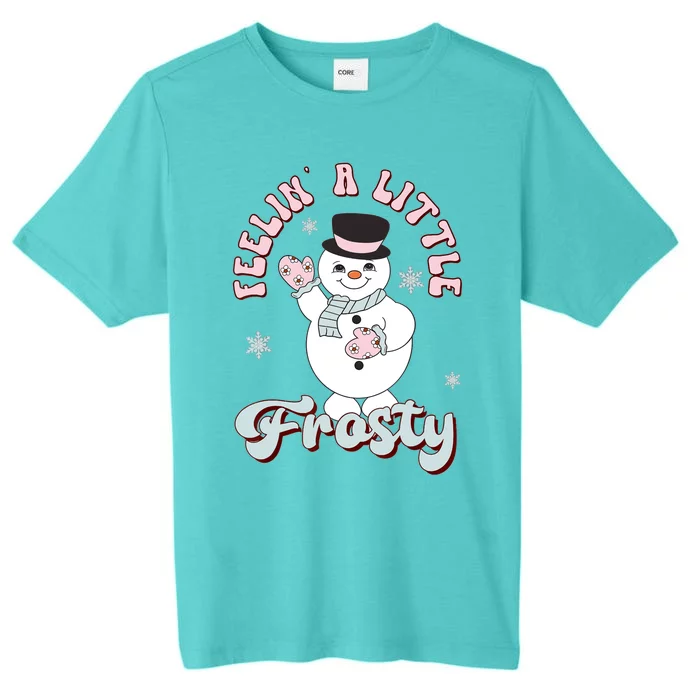 Feelin Little Frostys Snowman Groovy Retro Christmas Pajama ChromaSoft Performance T-Shirt