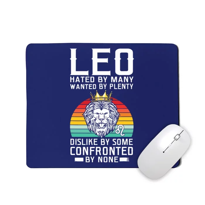 Funny Lion Graphic Art July August Birthday Leo Zodiac Sign Mousepad