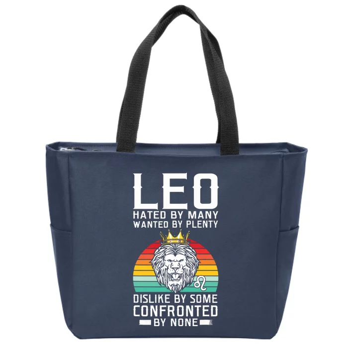 Funny Lion Graphic Art July August Birthday Leo Zodiac Sign Zip Tote Bag