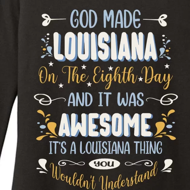 Funny Louisiana God Made Louisiana In The Eighth Day Womens CVC Long Sleeve Shirt