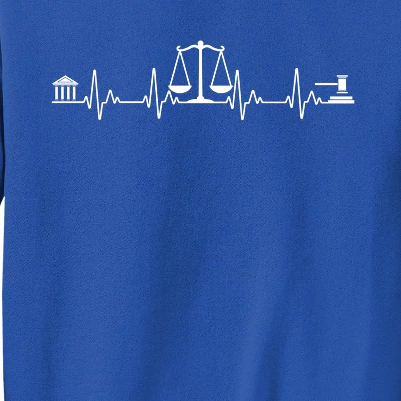 Funny Lawyer Gift Law School Attorney Heartbeat Cute Gift Tall Sweatshirt