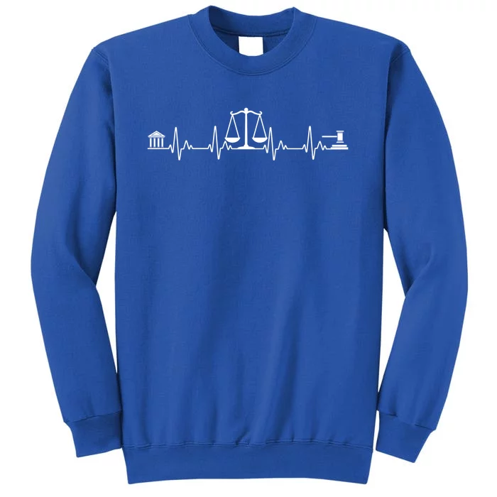 Funny Lawyer Gift Law School Attorney Heartbeat Cute Gift Tall Sweatshirt