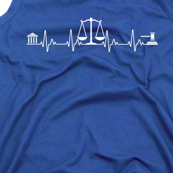 Funny Lawyer Gift Law School Attorney Heartbeat Cute Gift Tank Top