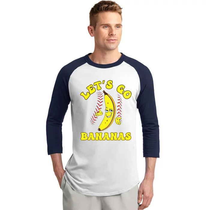 Funny Lets Go Bananas Cute Banana Baseball Sleeve Shirt