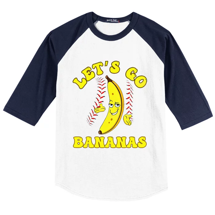 Funny Lets Go Bananas Cute Banana Baseball Sleeve Shirt