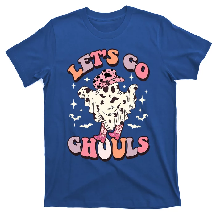 Funny Let’S Go Ghouls Halloween Retro Spooky Cow Great Gift T-Shirt