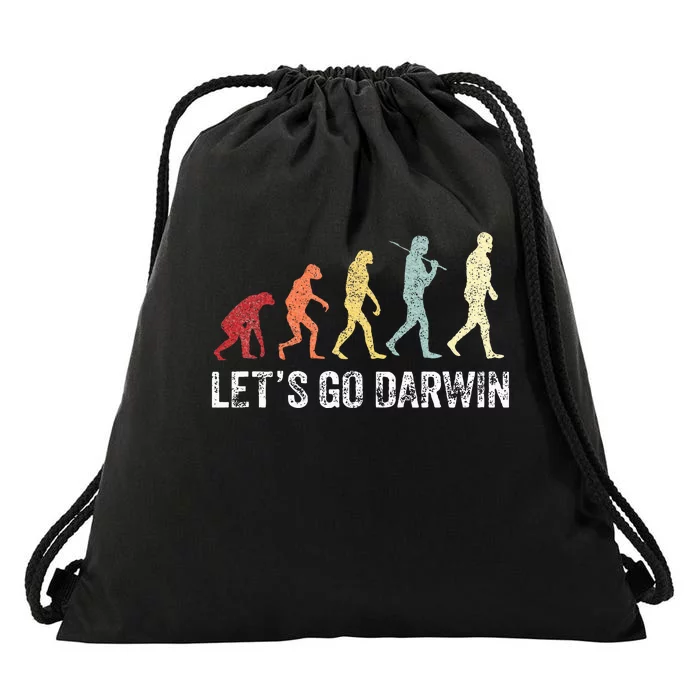 Funny LetS Go Darwin Charles Darwin Quote Evolution Drawstring Bag