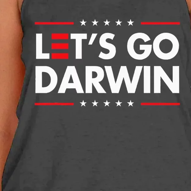 Funny LetS Go Darwin Charles Darwin Women's Knotted Racerback Tank