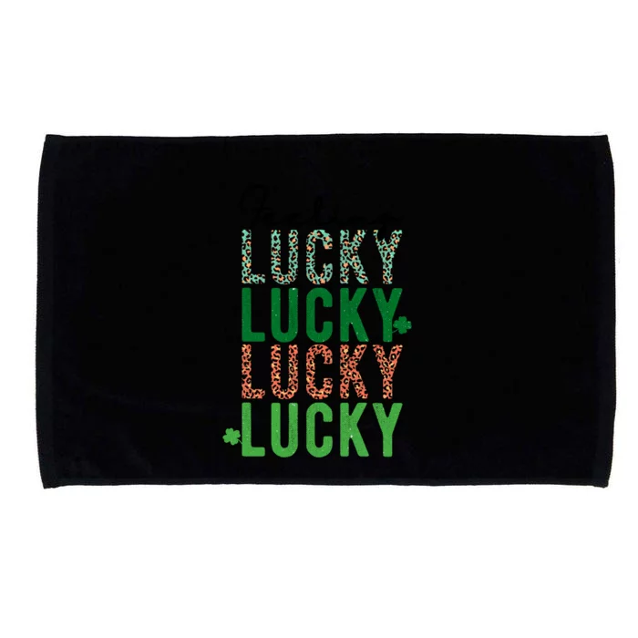 Feeling Lucky Green Clovers Trendy Prints Fun Holiday Funny Gift Microfiber Hand Towel