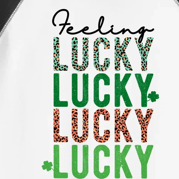 Feeling Lucky Green Clovers Trendy Prints Fun Holiday Funny Gift Toddler Fine Jersey T-Shirt